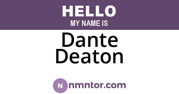 Dante Deaton