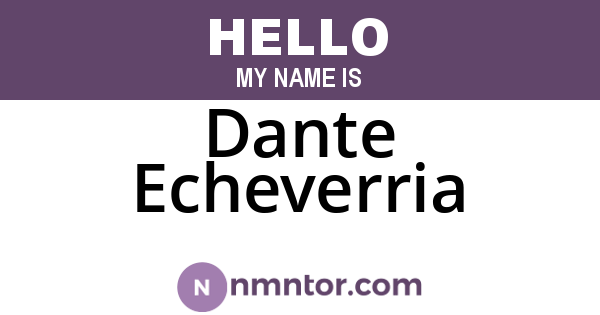 Dante Echeverria