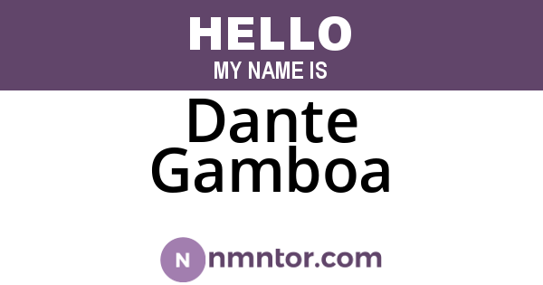 Dante Gamboa
