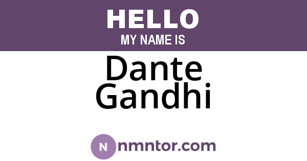 Dante Gandhi