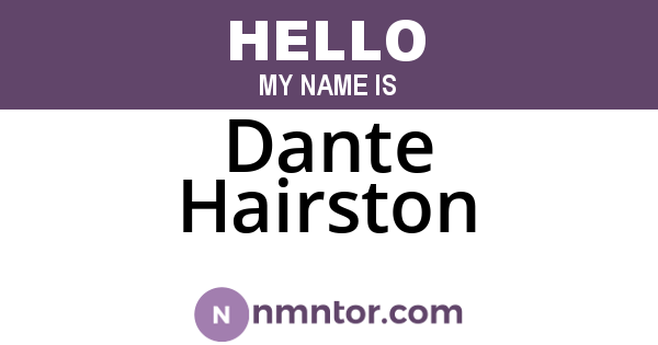 Dante Hairston