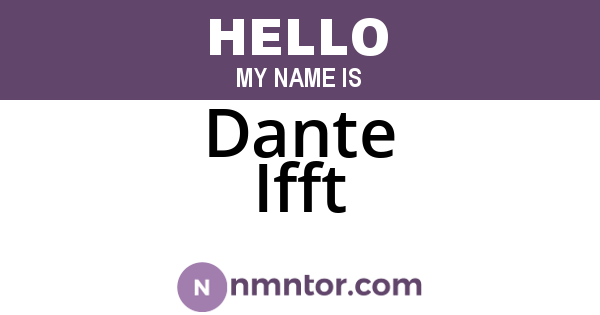 Dante Ifft