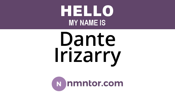 Dante Irizarry