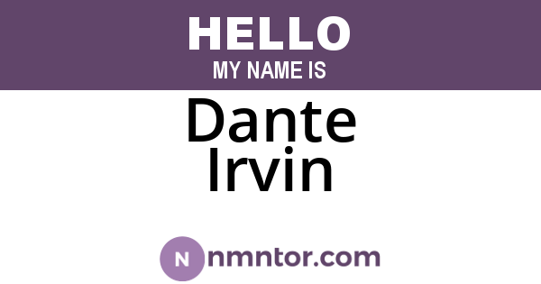 Dante Irvin
