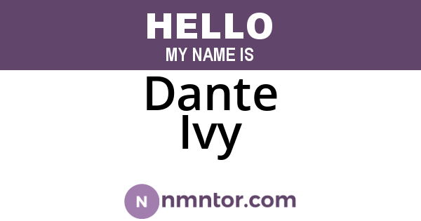 Dante Ivy