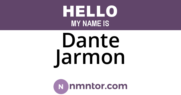 Dante Jarmon