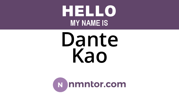 Dante Kao