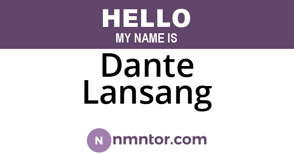 Dante Lansang