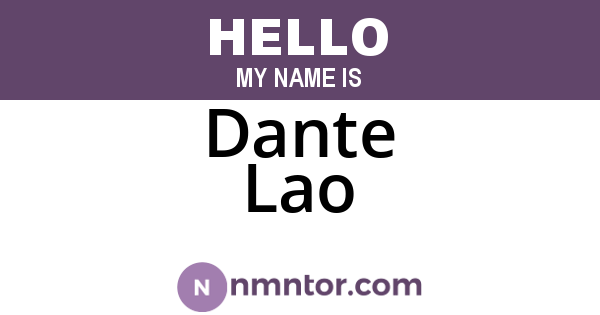 Dante Lao