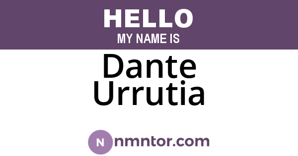 Dante Urrutia
