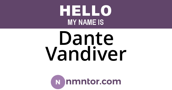 Dante Vandiver