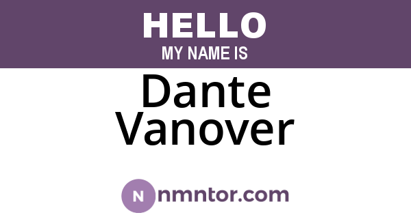 Dante Vanover