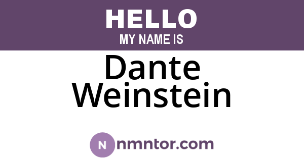 Dante Weinstein