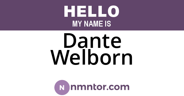 Dante Welborn