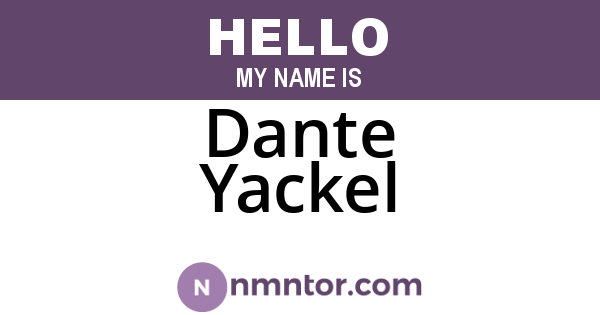 Dante Yackel