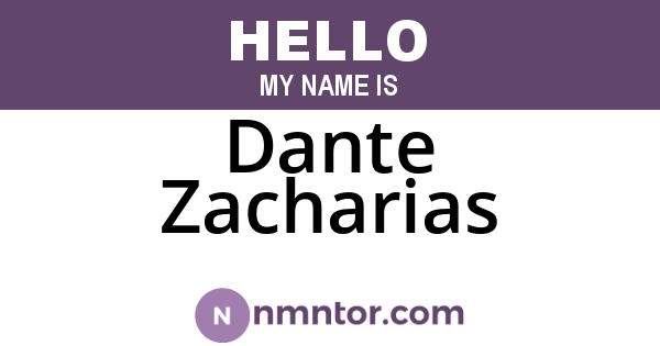 Dante Zacharias