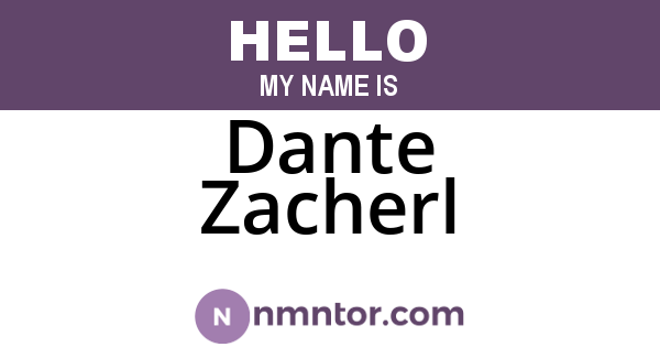 Dante Zacherl