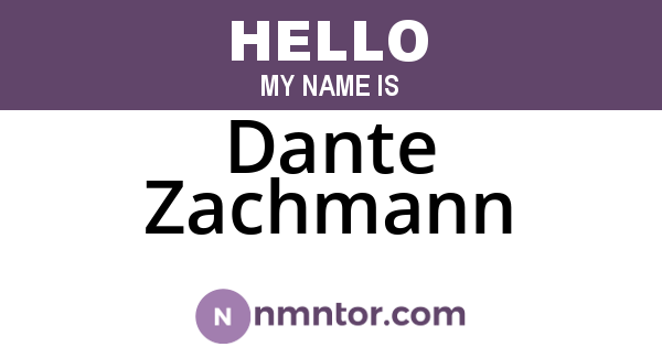 Dante Zachmann