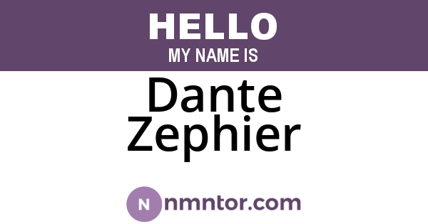 Dante Zephier