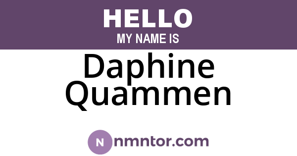 Daphine Quammen