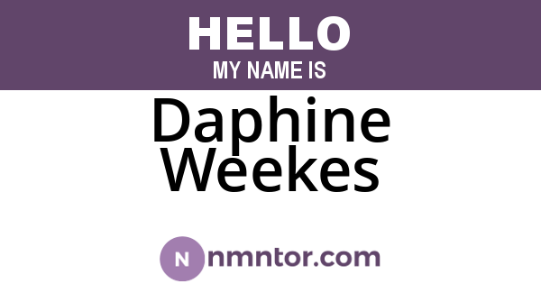Daphine Weekes