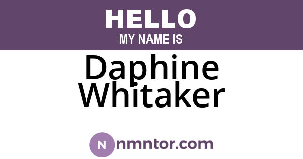 Daphine Whitaker