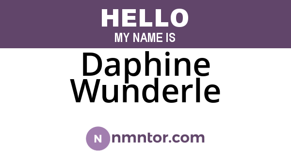 Daphine Wunderle