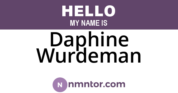 Daphine Wurdeman