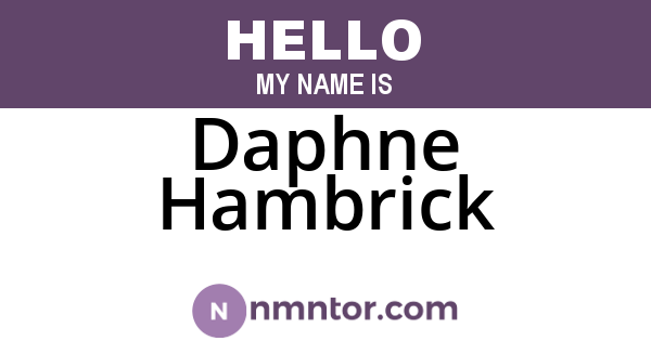 Daphne Hambrick