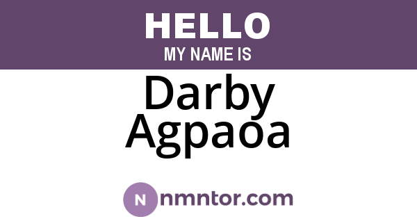 Darby Agpaoa