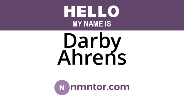 Darby Ahrens