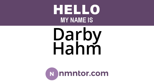 Darby Hahm