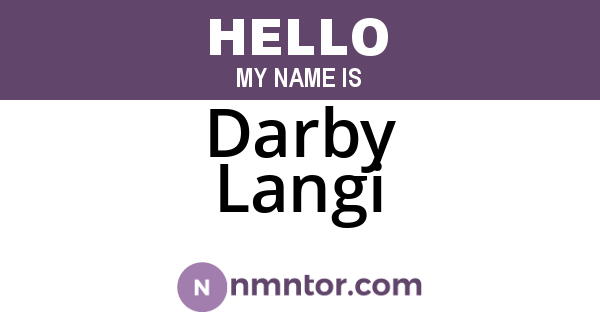 Darby Langi