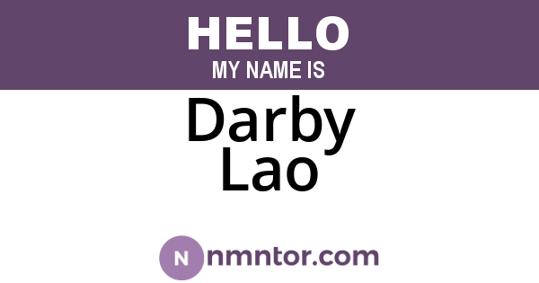 Darby Lao
