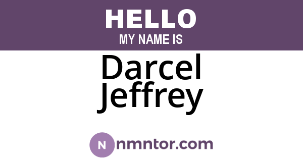 Darcel Jeffrey