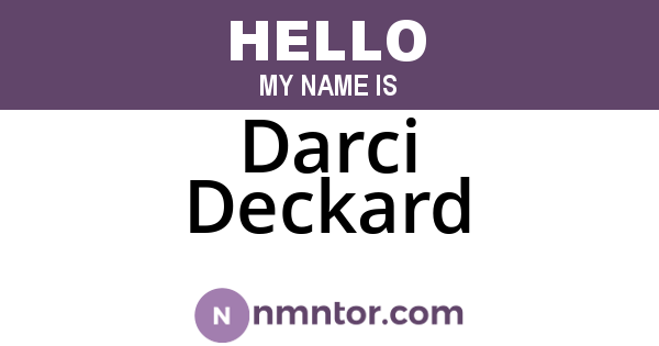 Darci Deckard