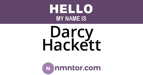 Darcy Hackett