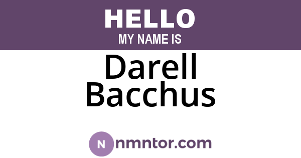 Darell Bacchus