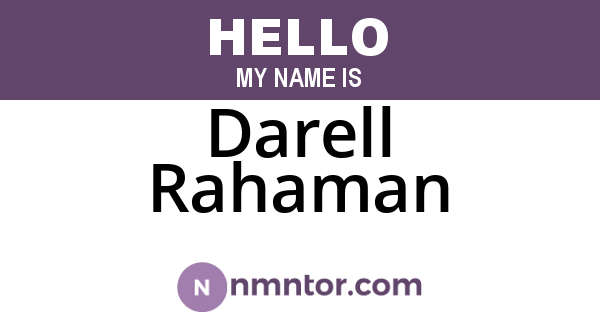 Darell Rahaman