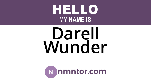Darell Wunder