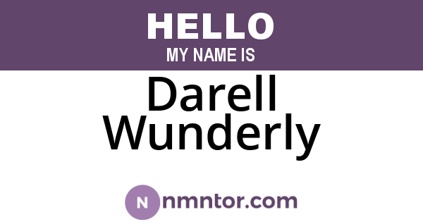 Darell Wunderly