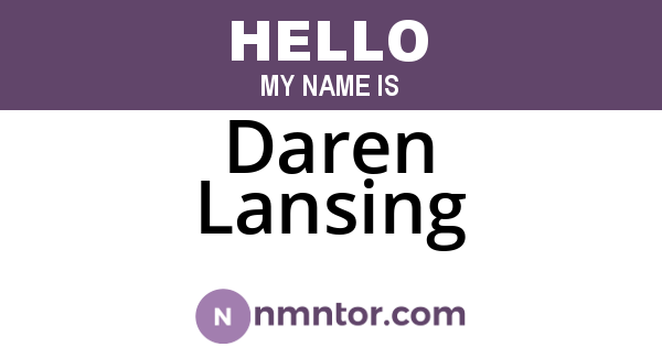 Daren Lansing