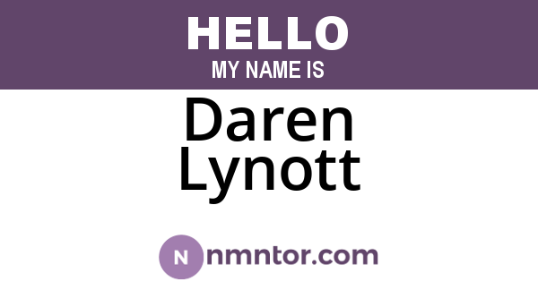 Daren Lynott