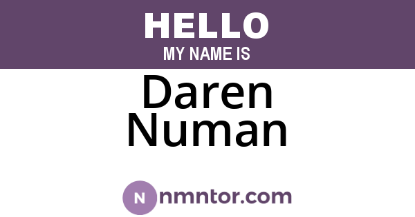 Daren Numan