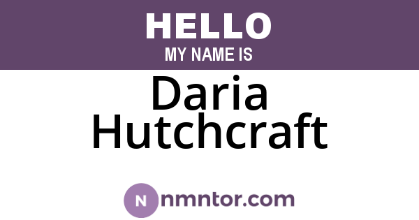Daria Hutchcraft