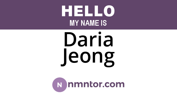 Daria Jeong