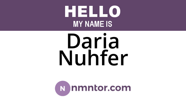 Daria Nuhfer