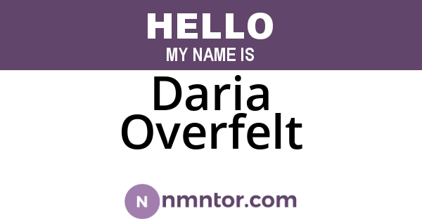 Daria Overfelt