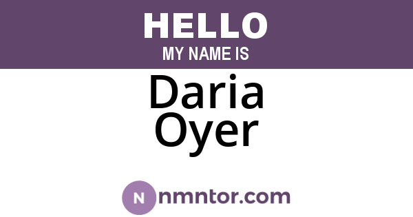 Daria Oyer