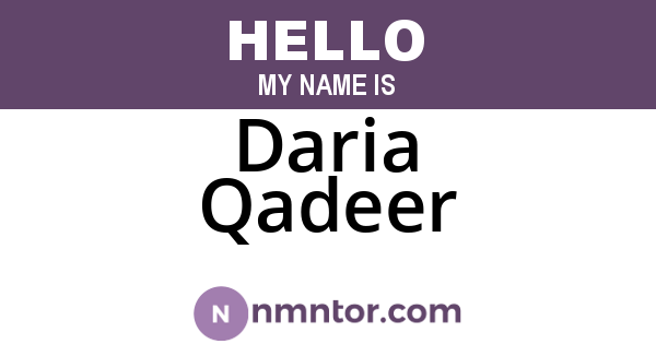 Daria Qadeer
